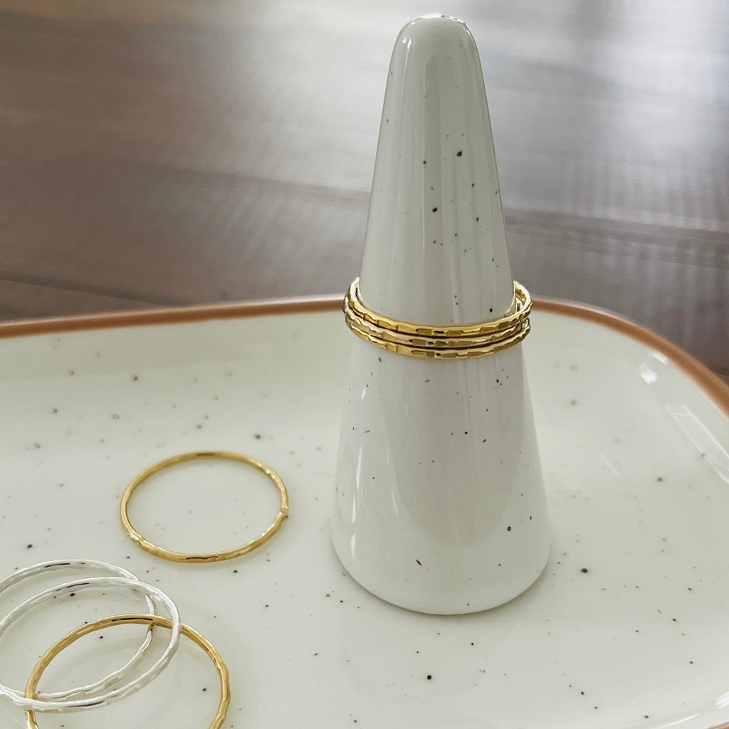 14k gold filled or sterling silver FACETED STACKING RING