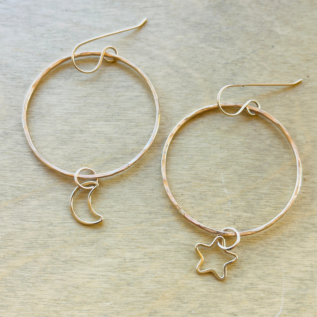 STAR & LUNA MOON HOOP EARRINGS