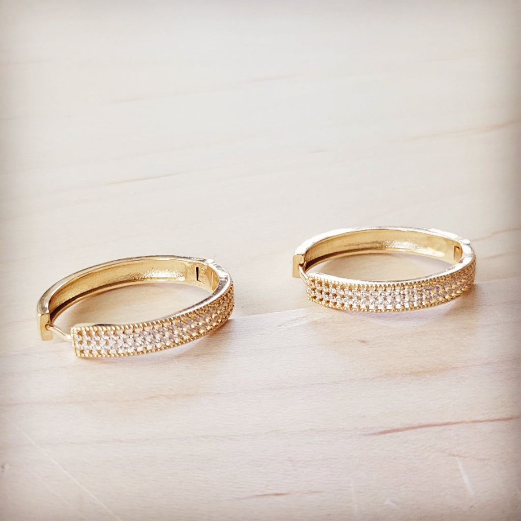 Indulgent Pave Eternity Gold Hoop Earrings 219cm
