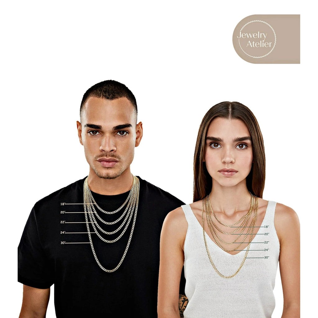 14K gold filled Miami Cuban link chain necklace in various widths for men and women