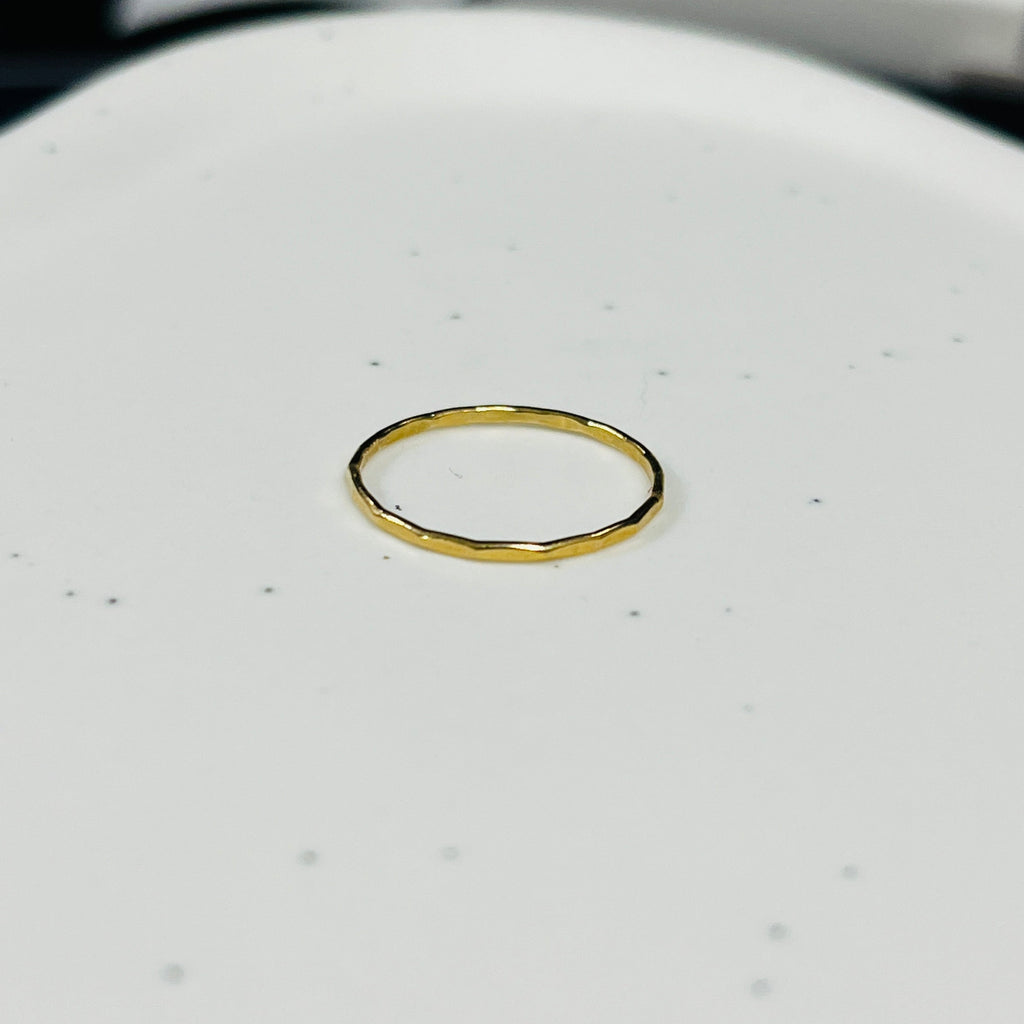 14k gold filled or sterling silver HAMMERED STACKING RING