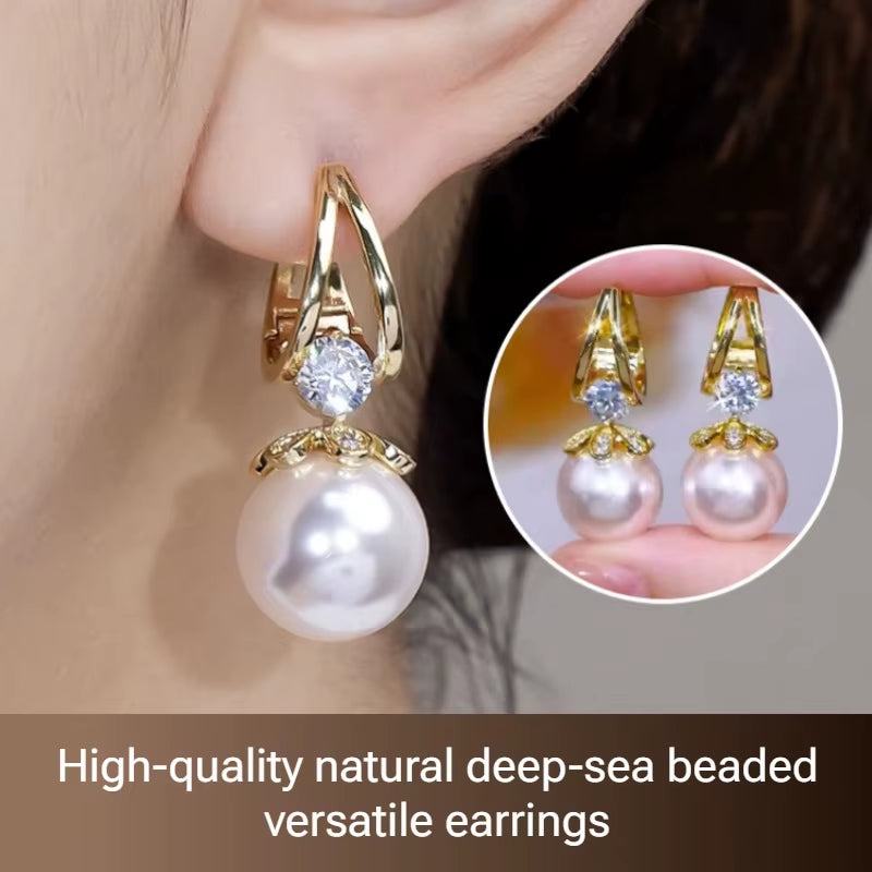 Pearl Earrings Copper Alloy Red Diamond Earrings Fashionable TemperameRadiate Grace with Every TurnThe ScarletLuxe™ Pearl &amp; Red Crystal Drop Earrings are a dazzling expression of classic charm and contemporary sophistication. CraftRemoloxPearl Earrings