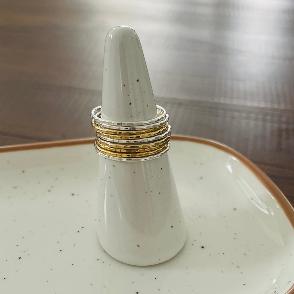 14k gold filled or sterling silver FACETED STACKING RING