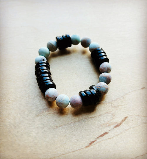 **Bracelet extensible givré Aqua Terra et Bois (808y)
