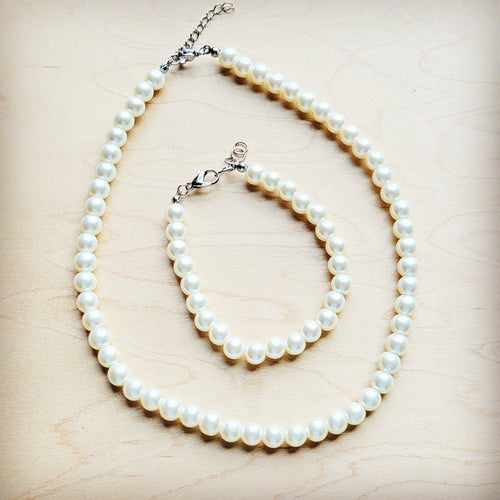 **Parure de mariage collier et bracelet en perles de verre Collection 259w**