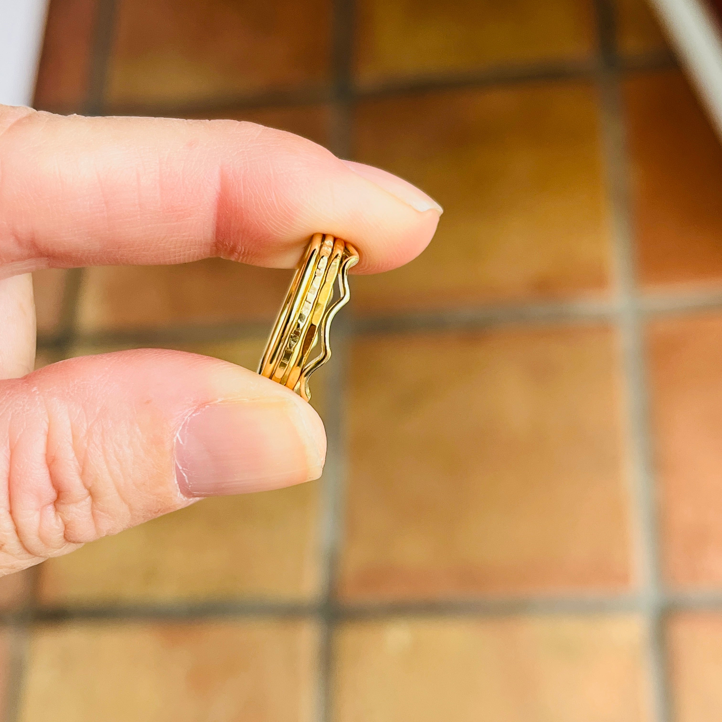 14k gold-fill or sterling silver FULL STACKING RING SET