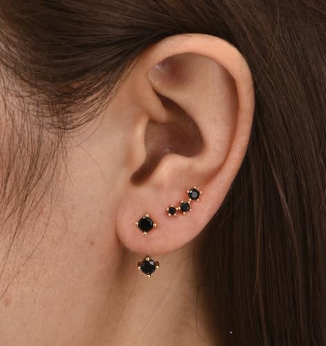 6 Pairs 14K Gold Plated Stud Earrings for Women