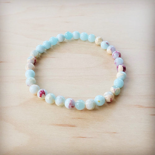 **Bracelet perles élastique Pastel Aqua Terra 811h