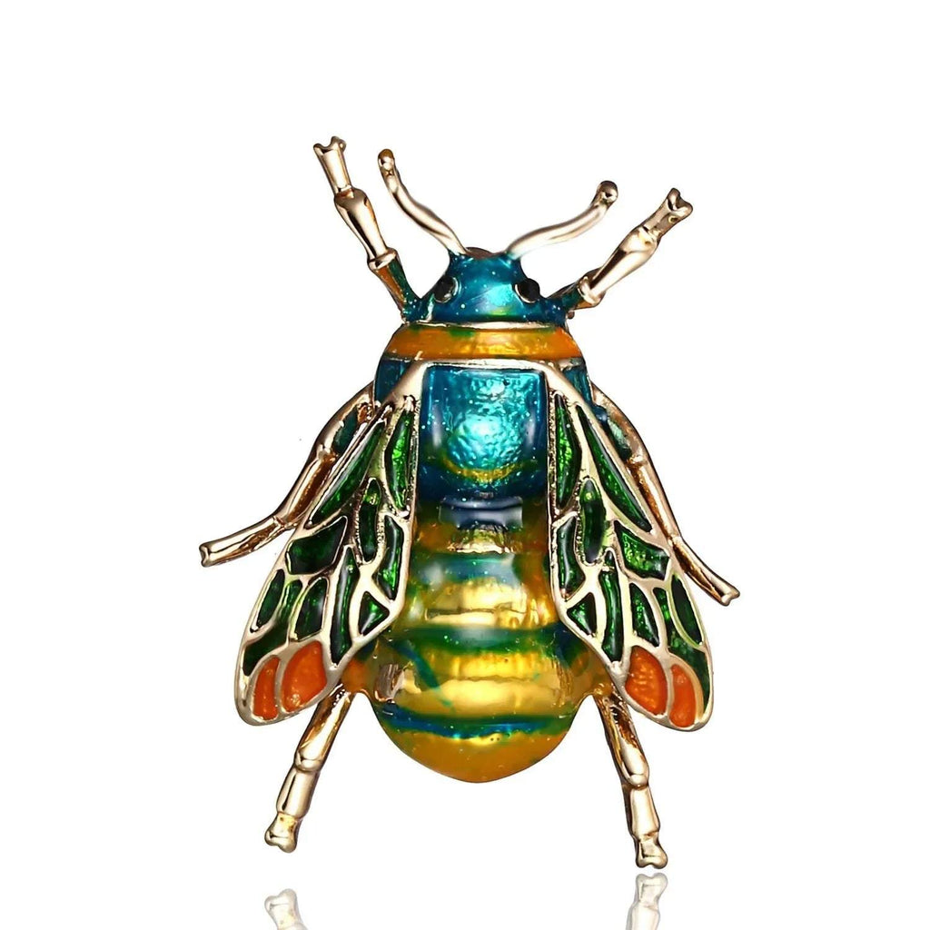 Golden Bee Crystal Brooch with sparkling rhinestones and golden finish, elegant bee design accessory