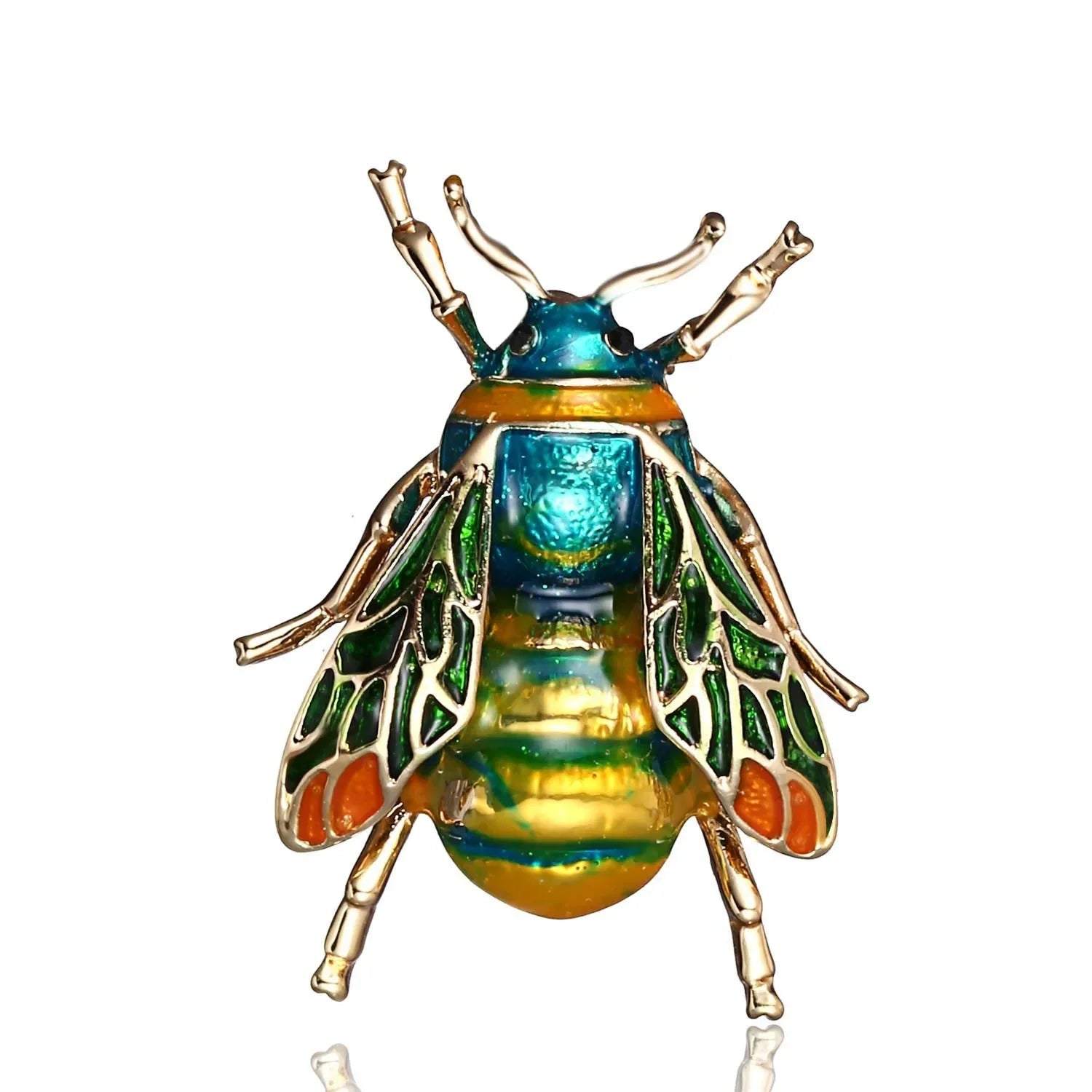 Golden Bee Crystal Brooch with sparkling rhinestones and golden finish, elegant bee design accessory
