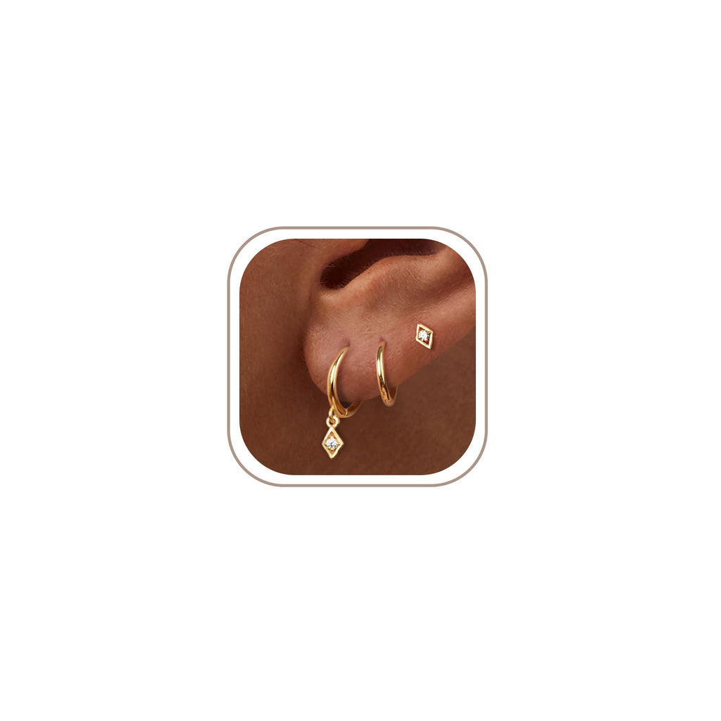 Freekiss 3 Pairs Gold Hoop Earrings Set for Women