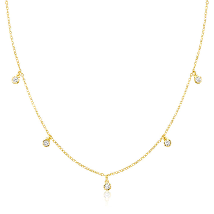 CUEZIY Mothers Day Gifts - Dainty Silver Gold Necklaces for Women Cute Station Choker Simulated Diamond Necklace Simple Layering CZ Necklace Trendy Jewelry Gifts