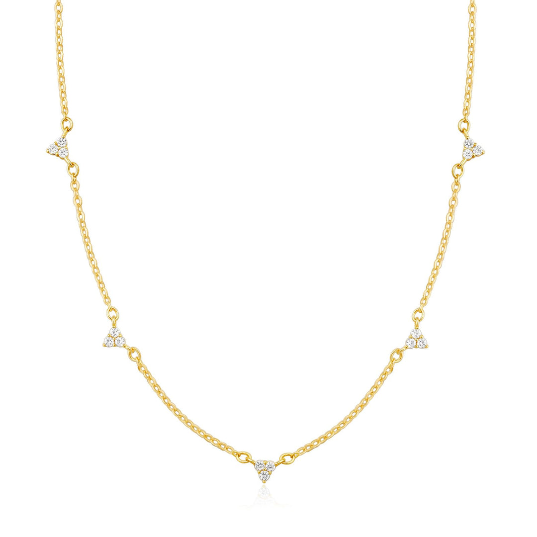 CUEZIY Mothers Day Gifts - Dainty Silver Gold Necklaces for Women Cute Station Choker Simulated Diamond Necklace Simple Layering CZ Necklace Trendy Jewelry Gifts