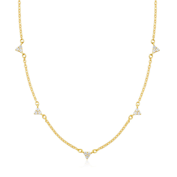 CUEZIY Mothers Day Gifts - Dainty Silver Gold Necklaces for Women Cute Station Choker Simulated Diamond Necklace Simple Layering CZ Necklace Trendy Jewelry Gifts