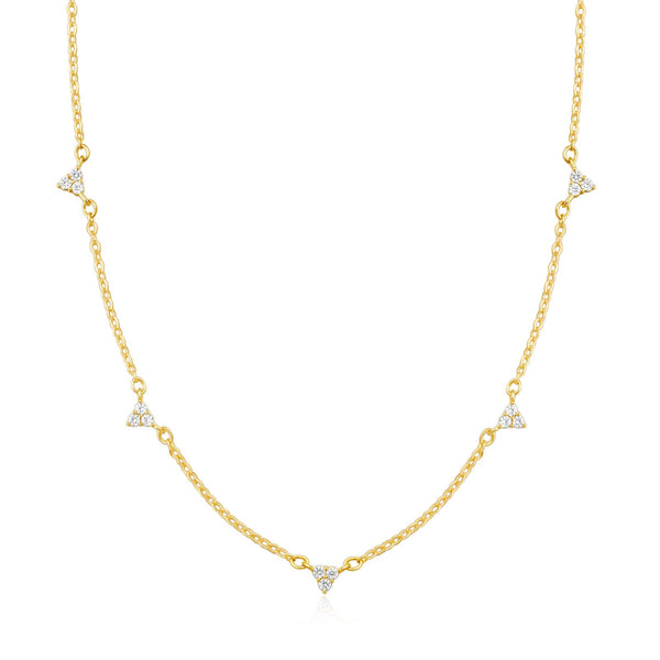 CUEZIY Mothers Day Gifts - Dainty Silver Gold Necklaces for Women Cute Station Choker Simulated Diamond Necklace Simple Layering CZ Necklace Trendy Jewelry Gifts