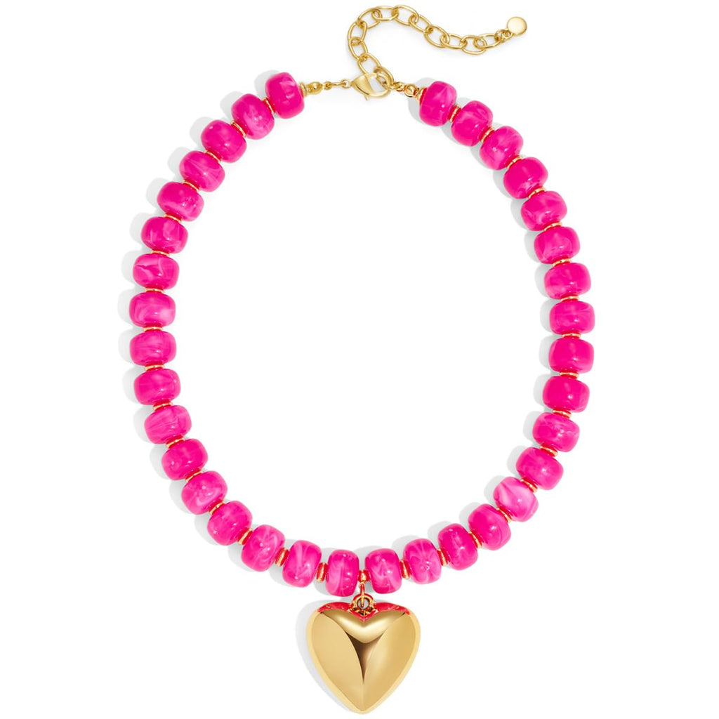 Collier plastron à perles en résine épaisses – Style moderne et minimaliste