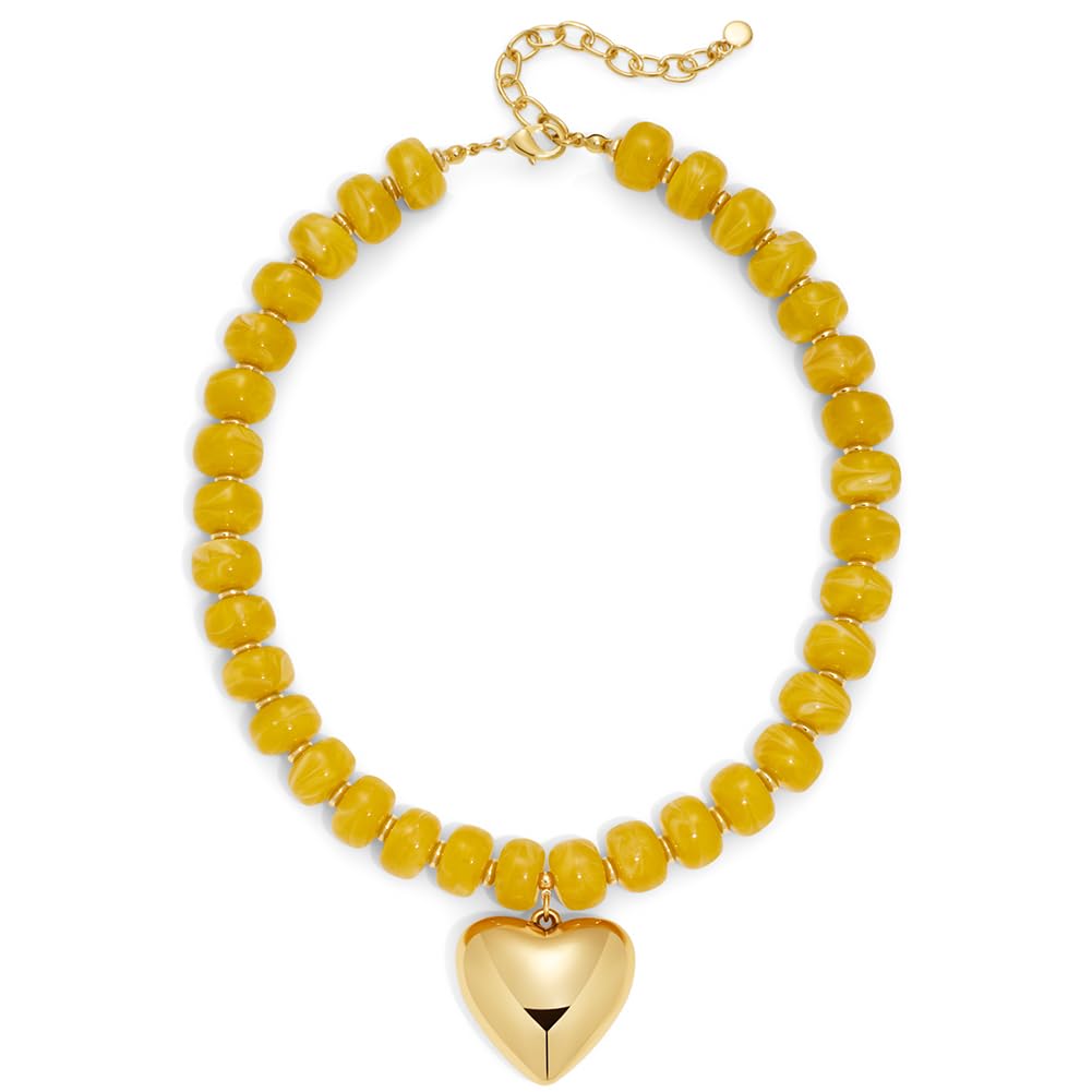 LILIE&WHITE Resin Chunky Beaded Necklace for Women Minimalistic Modern Statement Necklace Jewelry Accessories