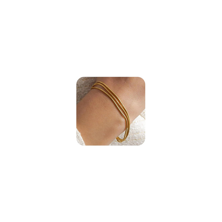 14K Gold Plated Stackable Bracelet Set – Waterproof Layered Jewelry