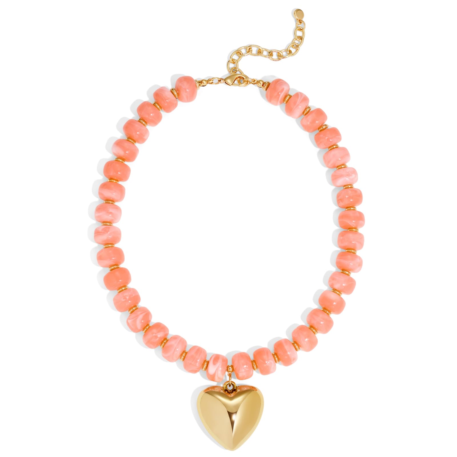 Collier plastron à perles en résine épaisses – Style moderne et minimaliste