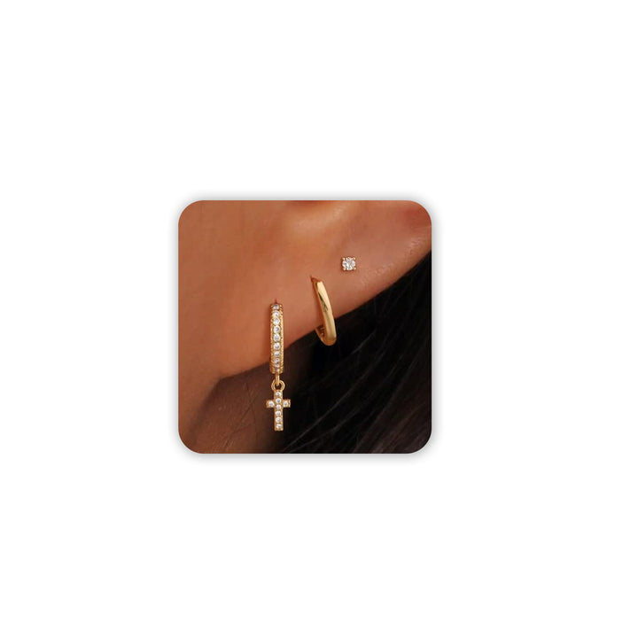Freekiss 3 Pairs Gold Hoop Earrings Set: Dainty Stud Earrings Trendy Small 14K Gold Plated Hypoallergenic Dangle Cartilage Huggie Hoop Earrings for Women Gold Jewelry for Women Gifts