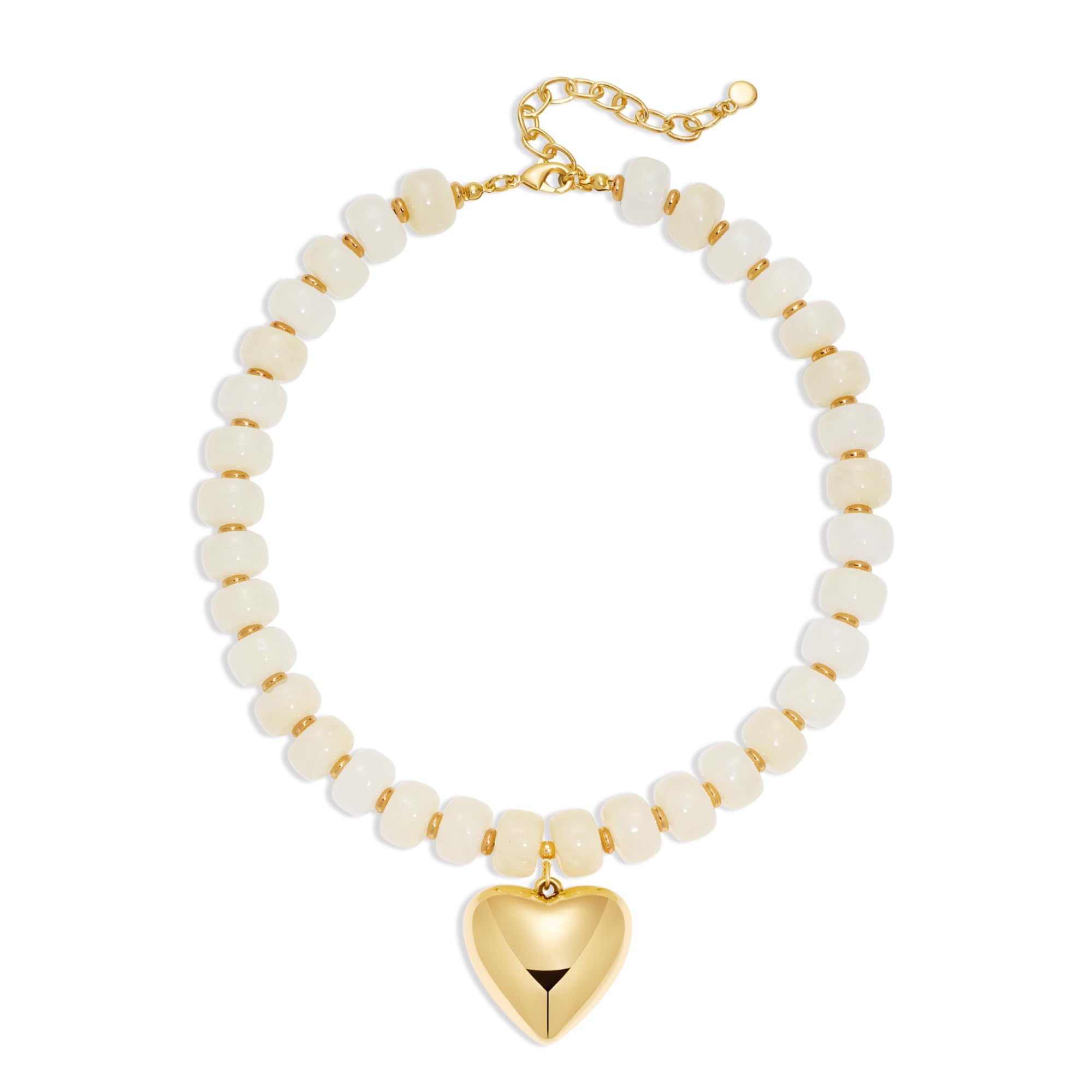 Collier plastron à perles en résine épaisses – Style moderne et minimaliste