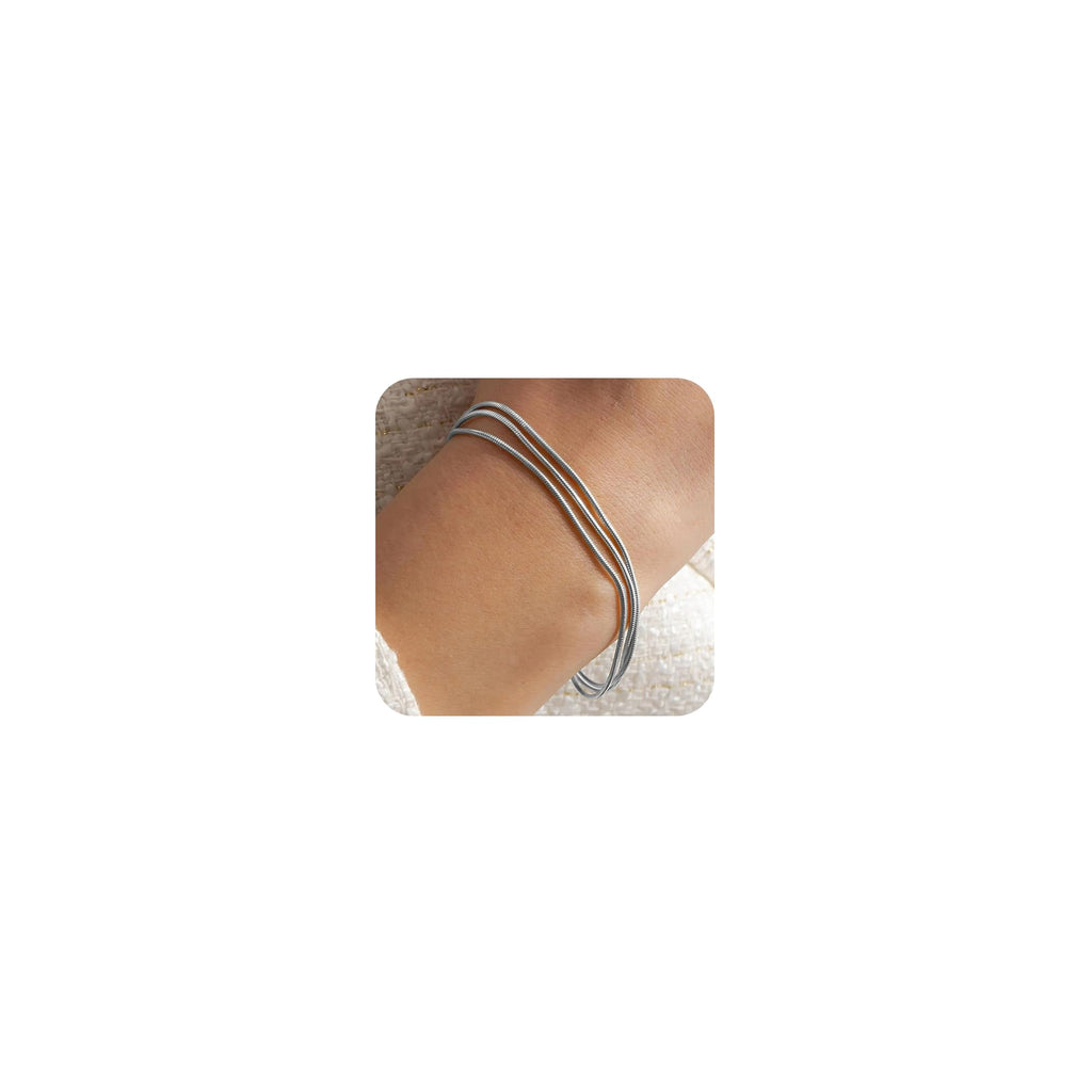 Lot de bracelets empilables plaqués or 14 carats – Bijoux superposés résistants à l'eau