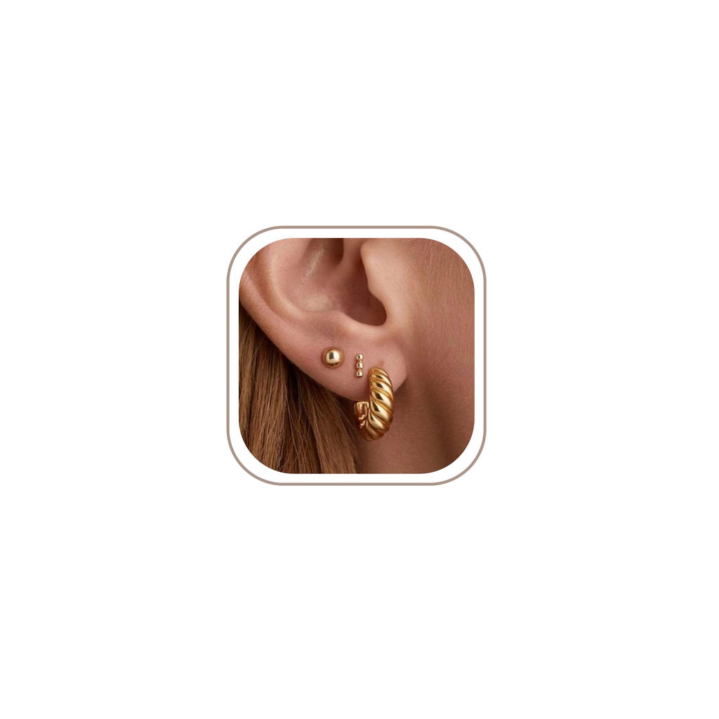 Freekiss 3 Pairs Gold Hoop Earrings Set for Women
