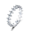 EternaGlow™ 925 sterling silver rhombus stackable rings with cubic zirconia sparkle