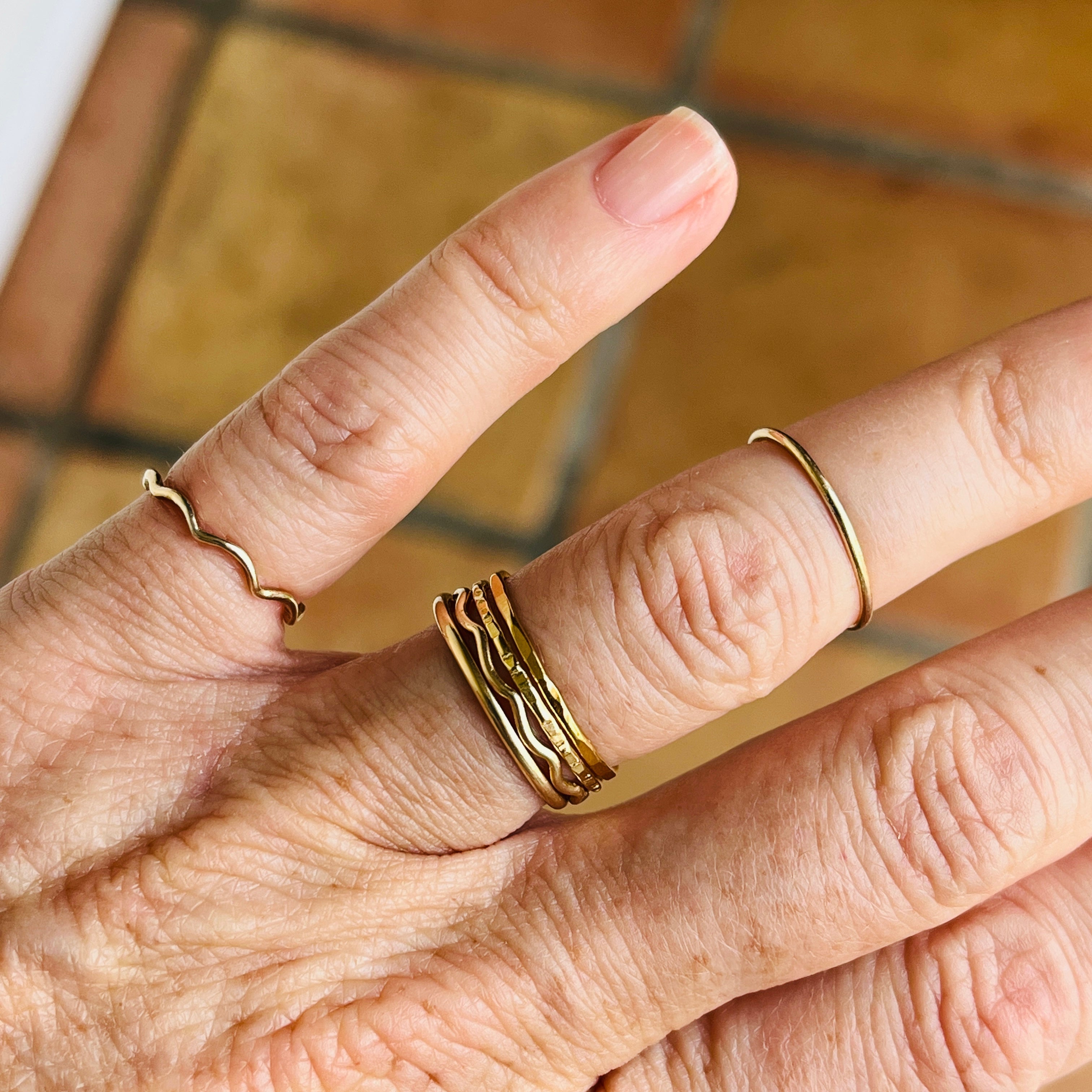 14k gold-fill or sterling silver FULL STACKING RING SET