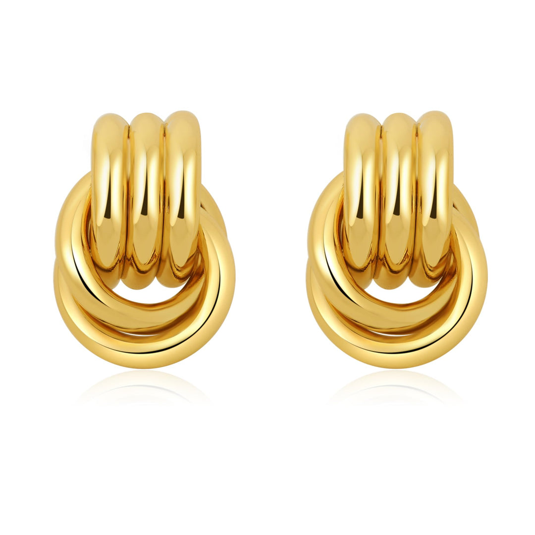 SHERLOVE Trendy Gold Plated Knot Earrings for Women Chunky Statement Drop Dangle Earrings Lightweight Hypoallergenic Fashion Accessories Gold Jewelry Gifts for Womens