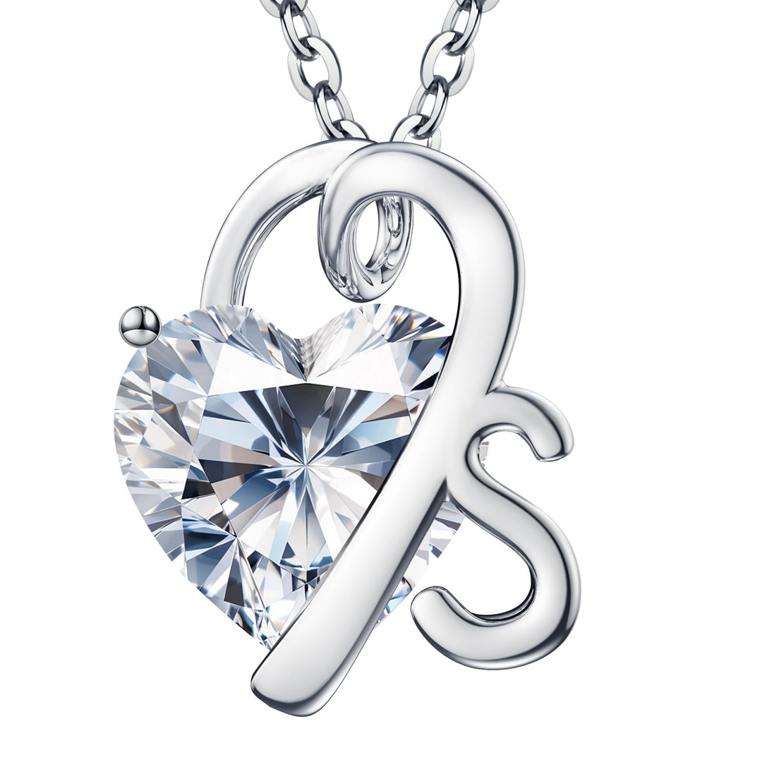moissanite heart necklaces for women
