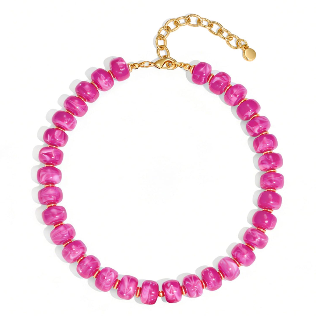 LILIE&WHITE Resin Chunky Beaded Necklace for Women Minimalistic Modern Statement Necklace Jewelry Accessories