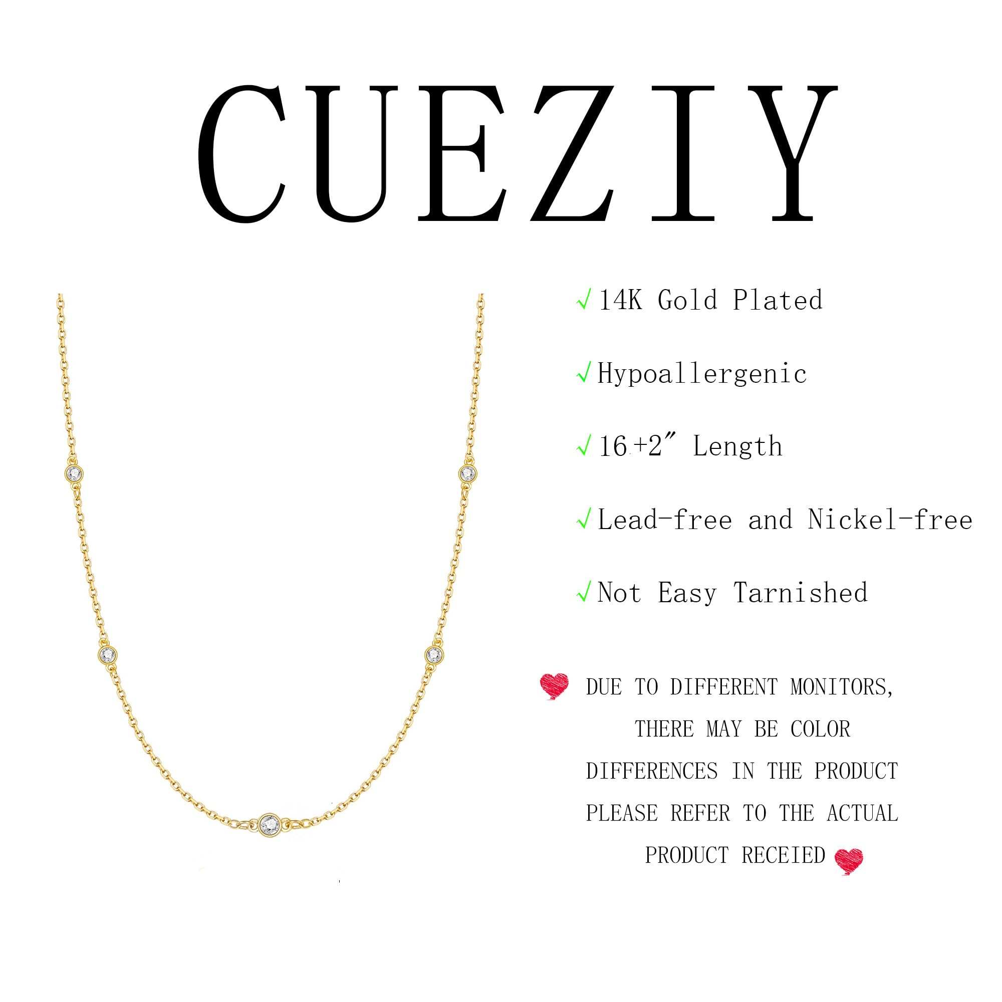 CUEZIY Mothers Day Gifts - Dainty Silver Gold Necklaces