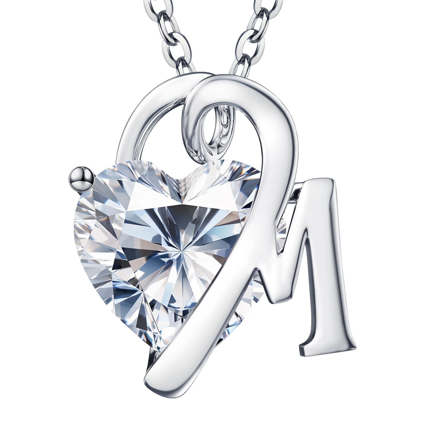 moissanite heart necklaces for women