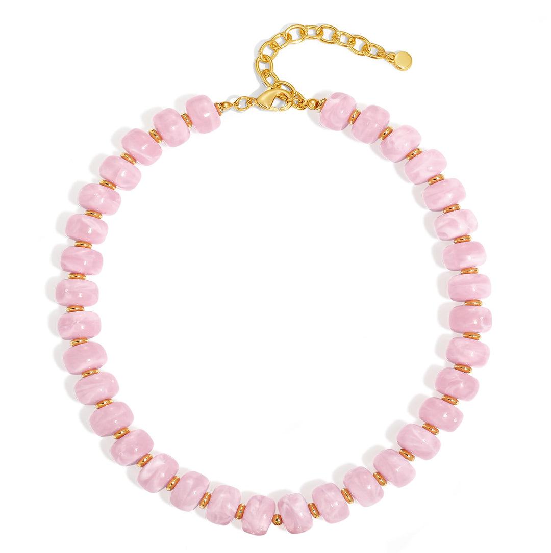 LILIE&WHITE Resin Chunky Beaded Necklace for Women Minimalistic Modern Statement Necklace Jewelry Accessories