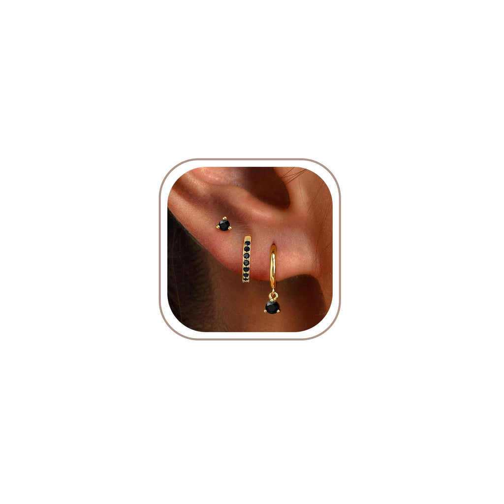 Freekiss 3 Pairs Gold Hoop Earrings Set for Women