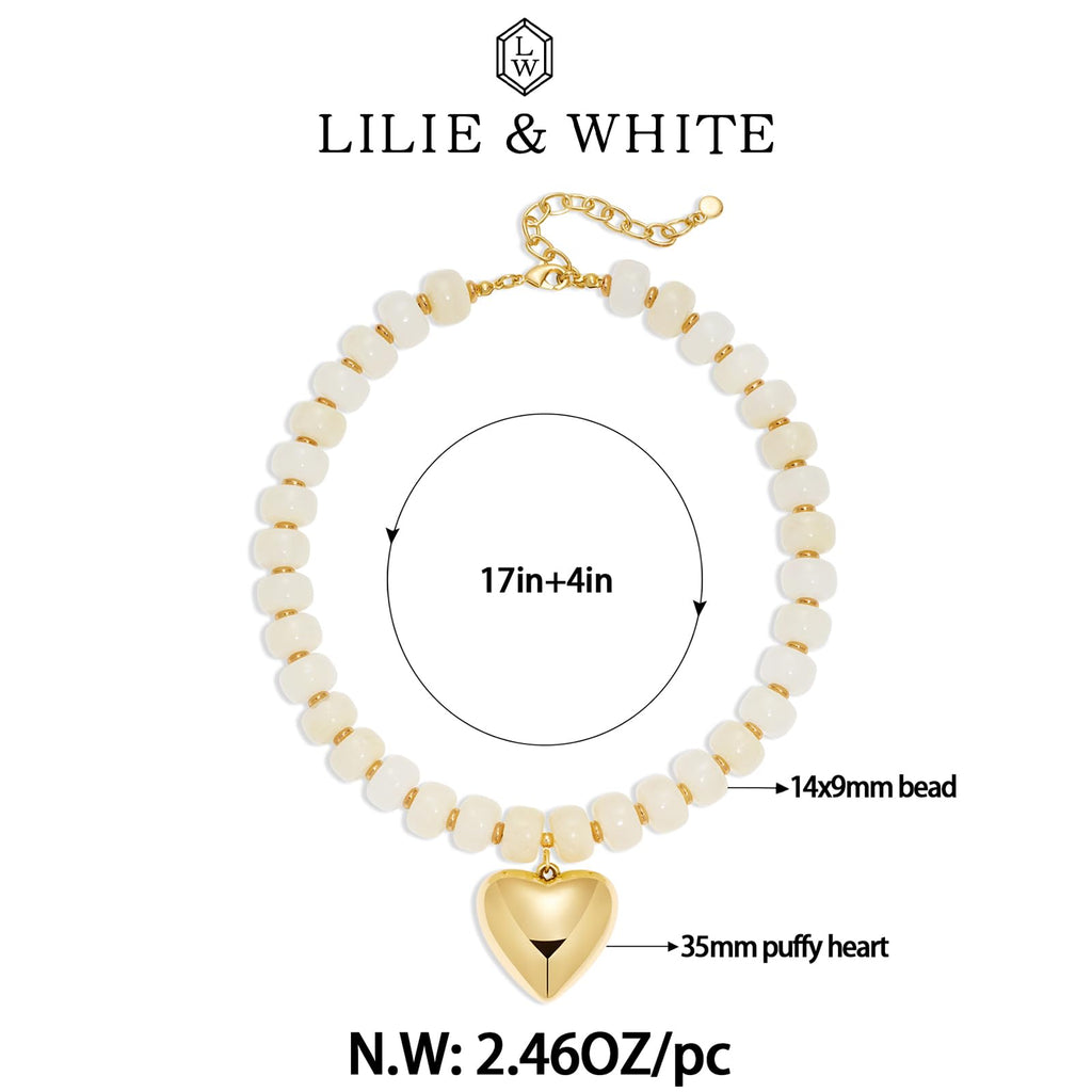 Collier plastron à perles en résine épaisses – Style moderne et minimaliste