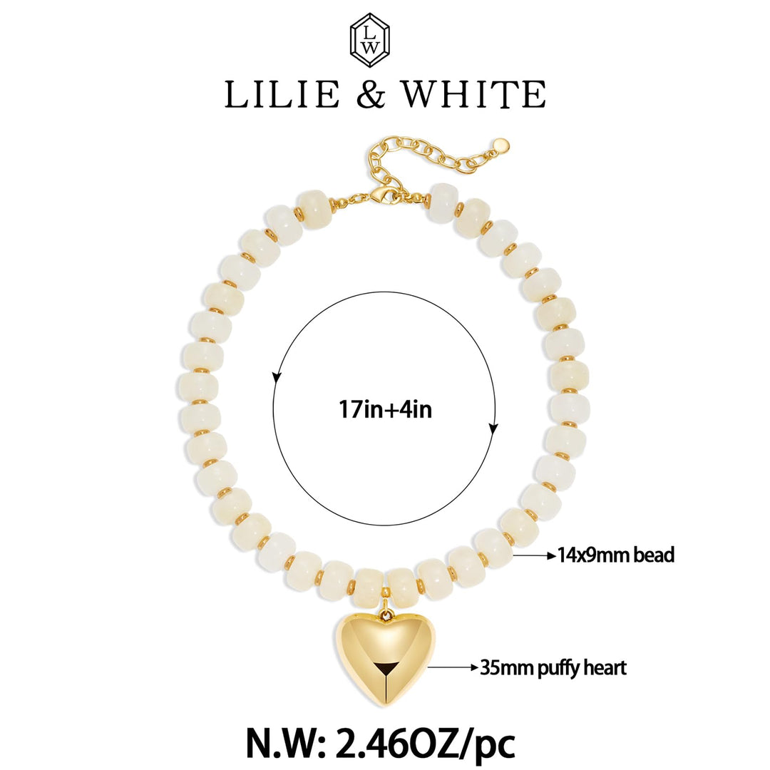 LILIE&WHITE Resin Chunky Beaded Necklace for Women Minimalistic Modern Statement Necklace Jewelry Accessories