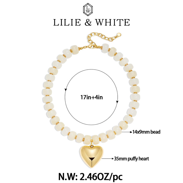 LILIE&WHITE Resin Chunky Beaded Necklace for Women Minimalistic Modern Statement Necklace Jewelry Accessories