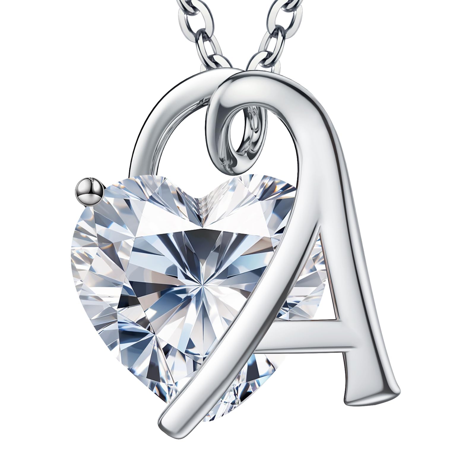 moissanite heart necklaces for women