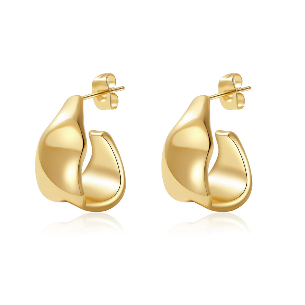 Boucles d'oreilles pendantes nœud doré – Pendantes massives hypoallergéniques