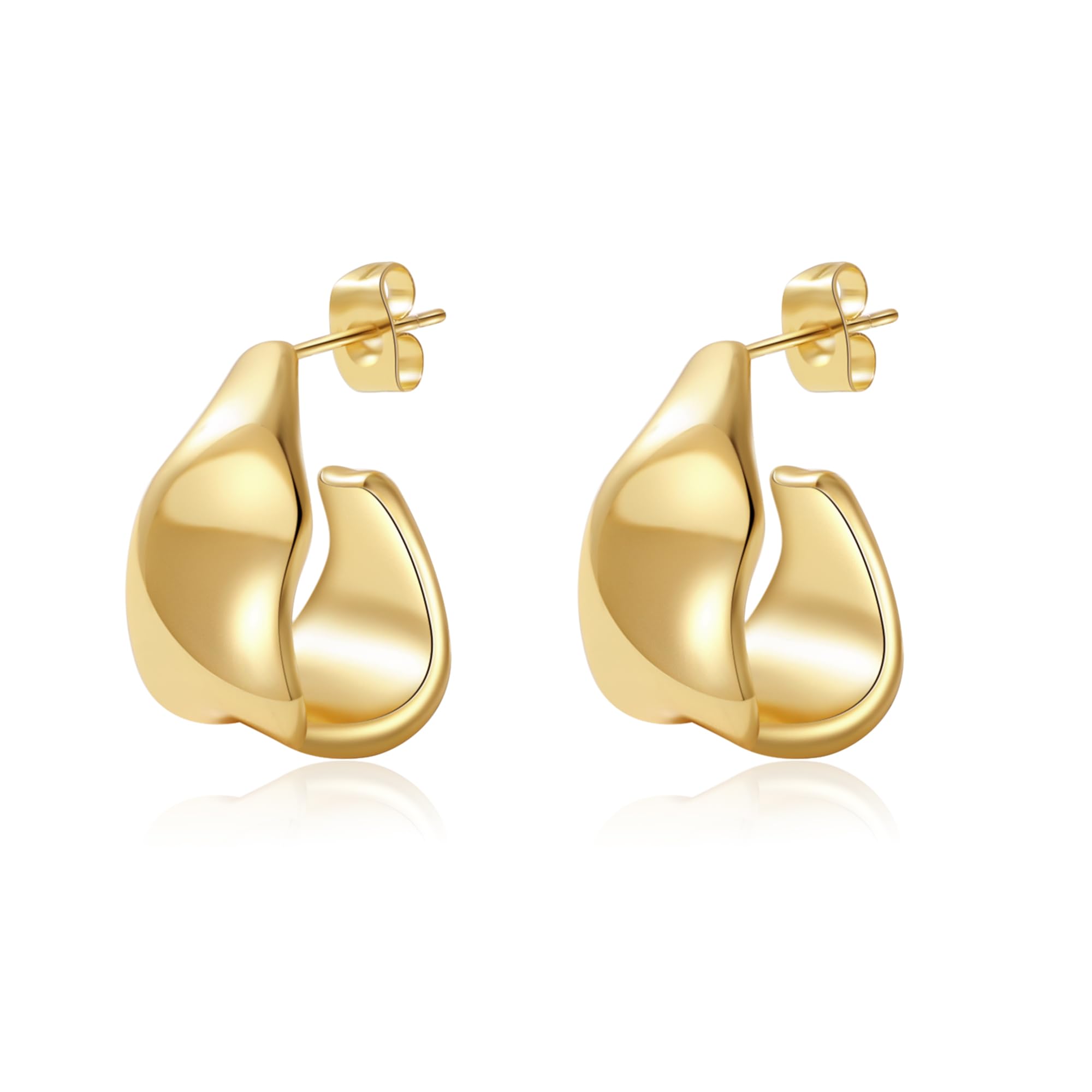 Boucles d'oreilles pendantes nœud doré – Pendantes massives hypoallergéniques