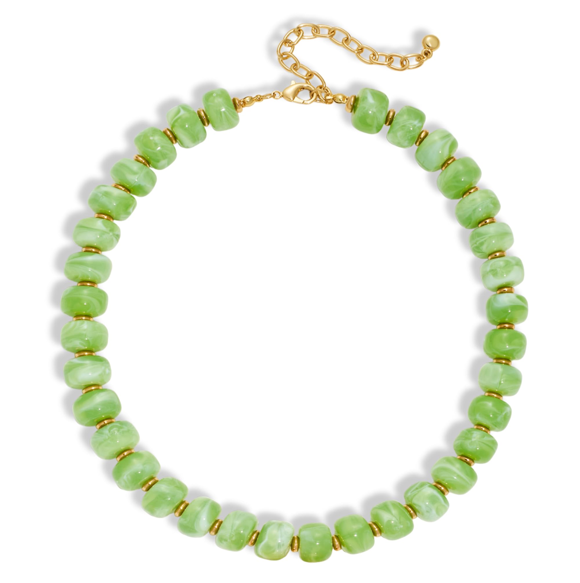 Collier plastron à perles en résine épaisses – Style moderne et minimaliste