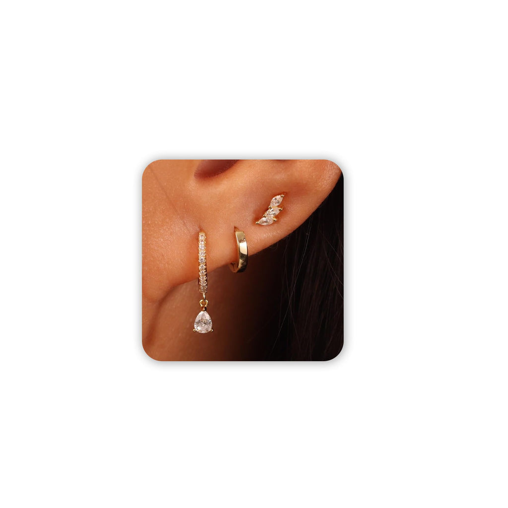Freekiss 3 Pairs Gold Hoop Earrings Set for Women
