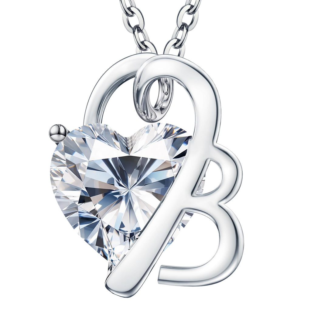 moissanite heart necklaces for women