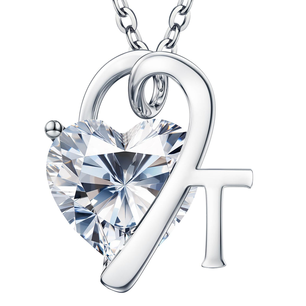 moissanite heart necklaces for women