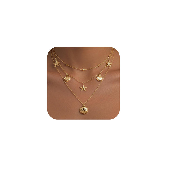 WomenGifts Layered Gold Necklaces for Women, 14K Gold Sterling Silver Plated Dainty Pendant Necklace Set Non Tarnish, Chunky Stackable Cuban Chain Choker, Trendy Personalized Birthstone Jewelry Gift for Mom