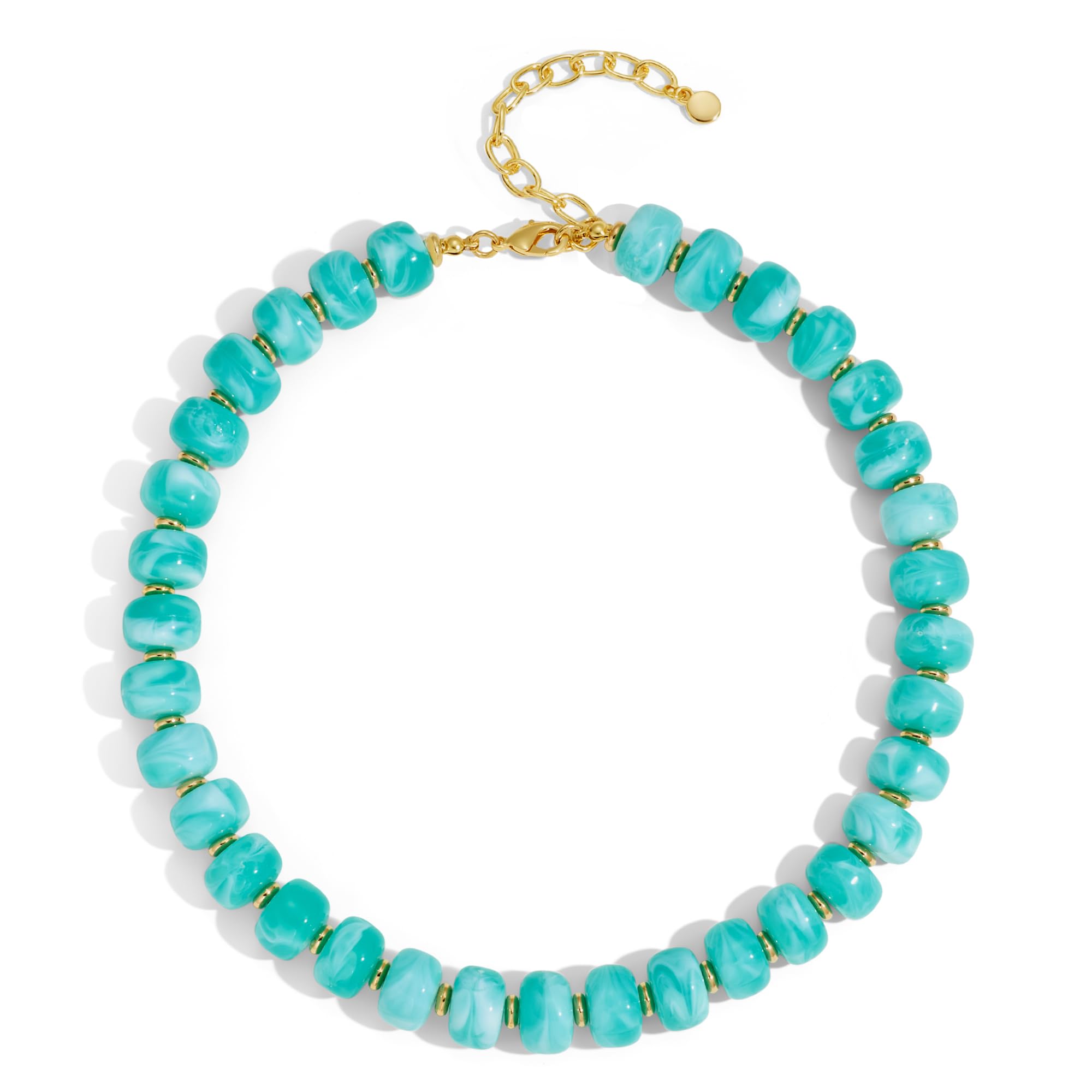 Collier plastron à perles en résine épaisses – Style moderne et minimaliste