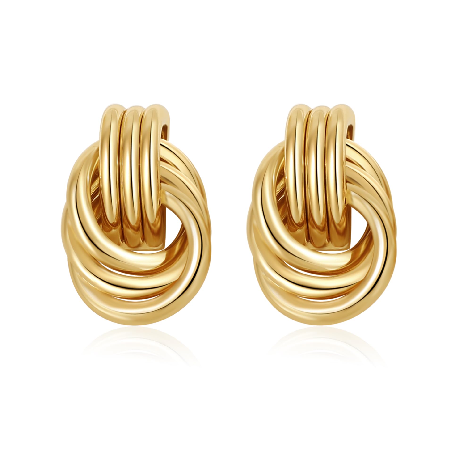 Boucles d'oreilles pendantes nœud doré – Pendantes massives hypoallergéniques