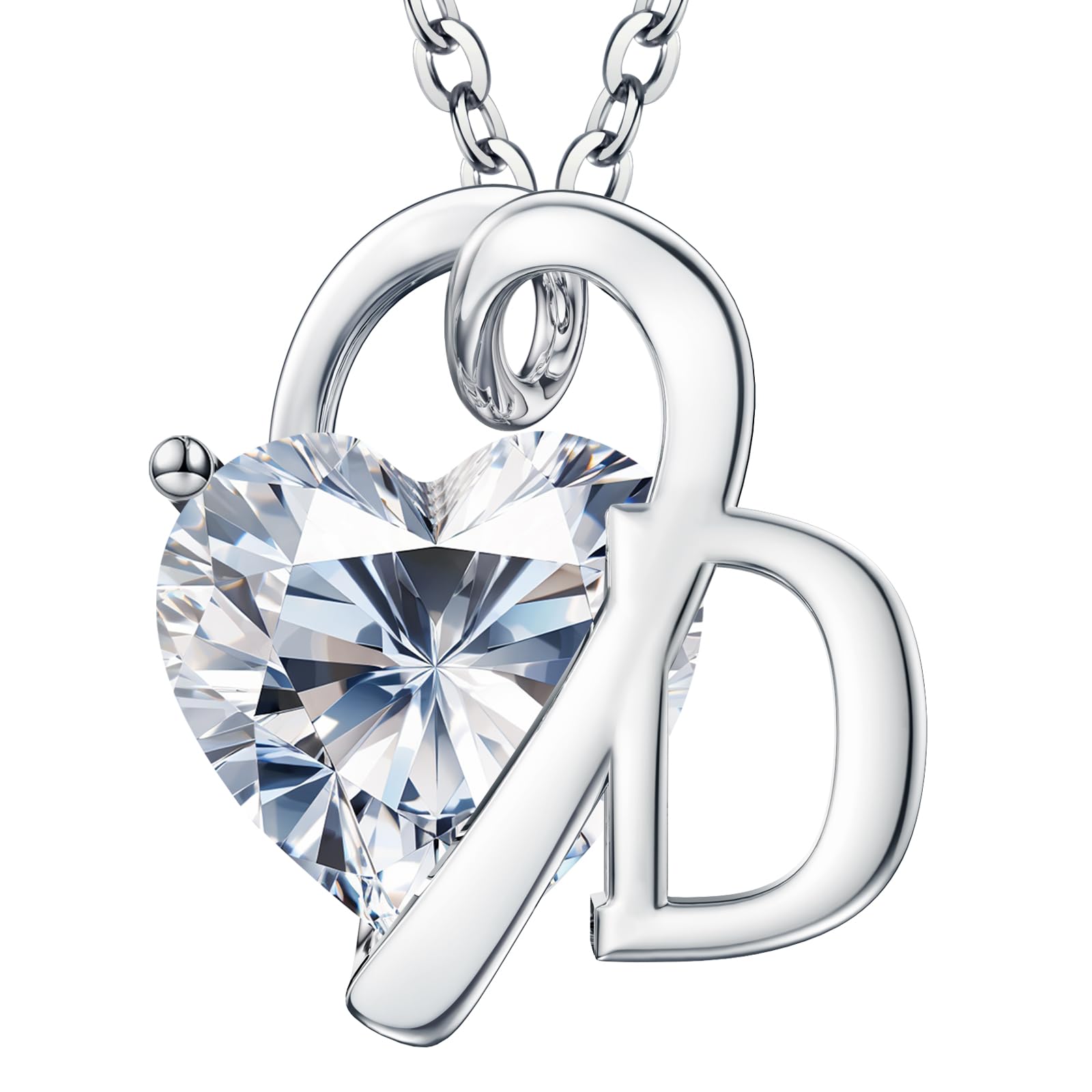 moissanite heart necklaces for women